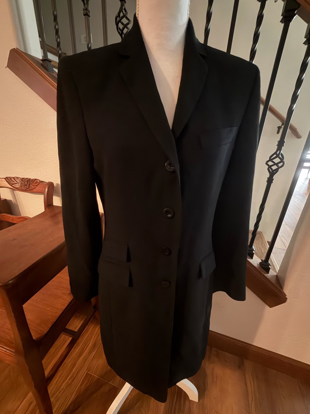Liz Claiborne Black Tailored Long Blazer